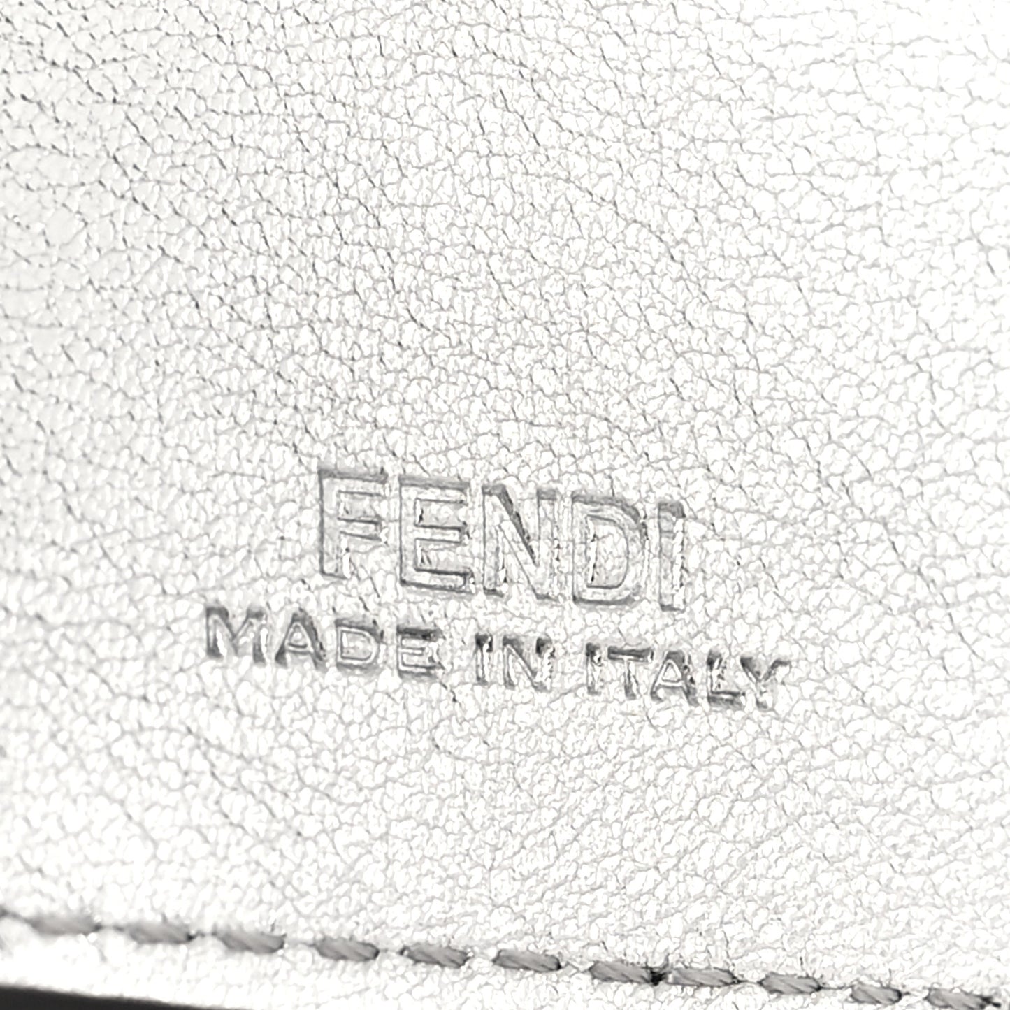 Vitello Soft Catalan Mirror F is Fendi Bi-Color FF 1974 Embossed Micro Tri-Fold Envelope Wallet Maya Black Argento