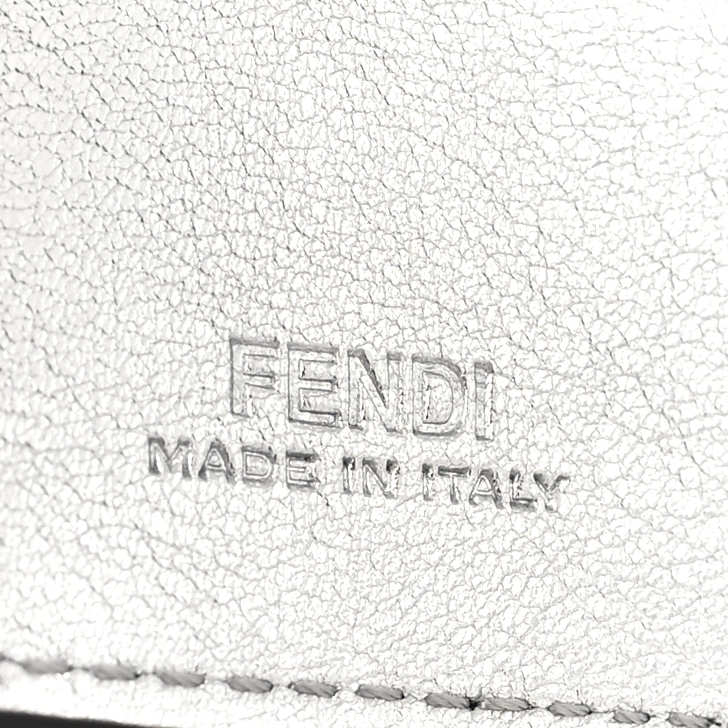 Fendi Vitello Soft Catalan Mirror F is Fendi Bi-Color FF 1974 Embossed Micro Tri-Fold Envelope Wallet Maya Black Argento 7 of 11