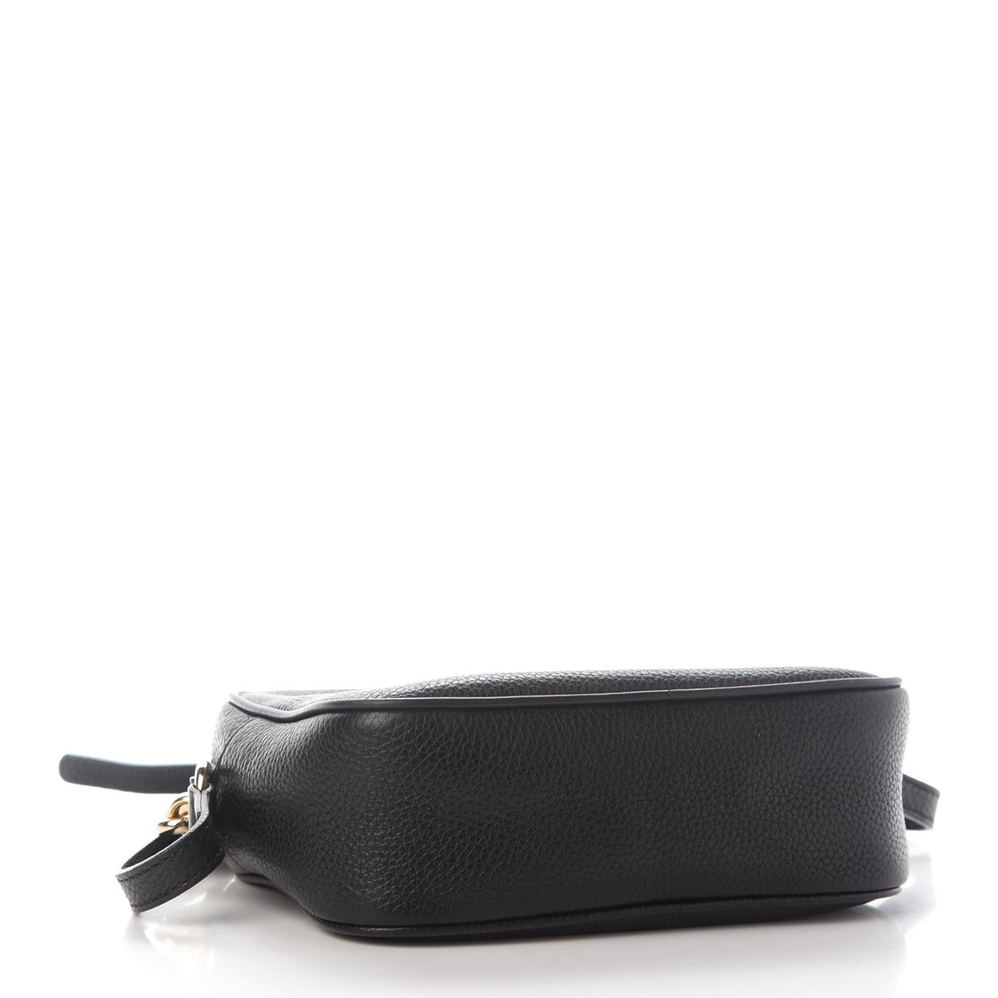 Pebbled Calfskin Small Soho Disco Bag Black
