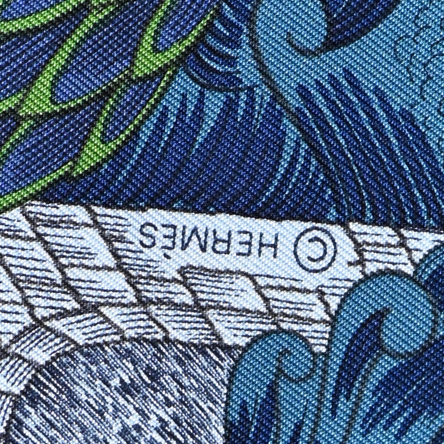 Hermes Silk Cosmographia Universalis Scarf 90 Bleu Nuit Vert Miel 4 of 4