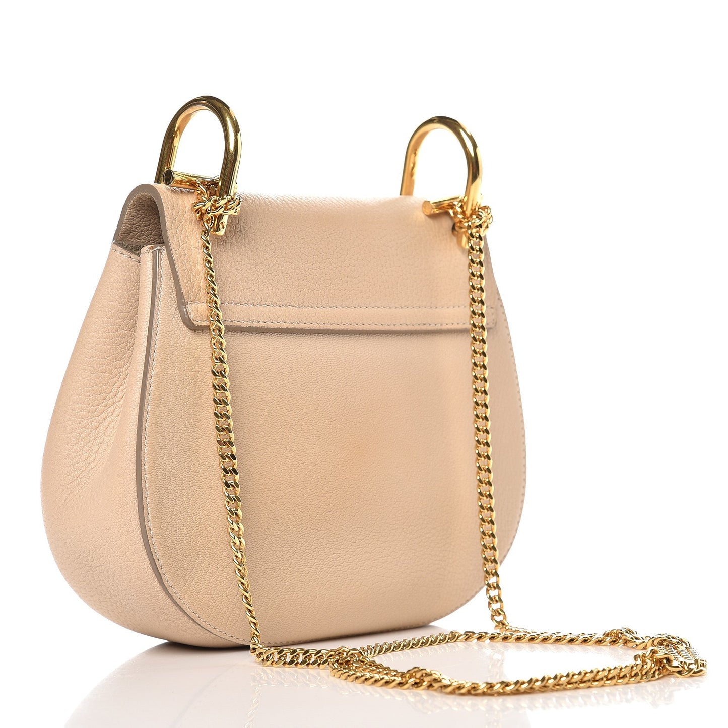 Grained Lambskin Mini Drew Shoulder Bag Abstract White