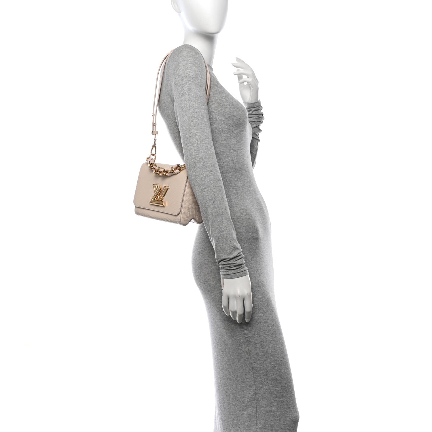 Louis Vuitton Epi Twist Braided Chain Shoulder Bag PM Quartz White 2 of 11