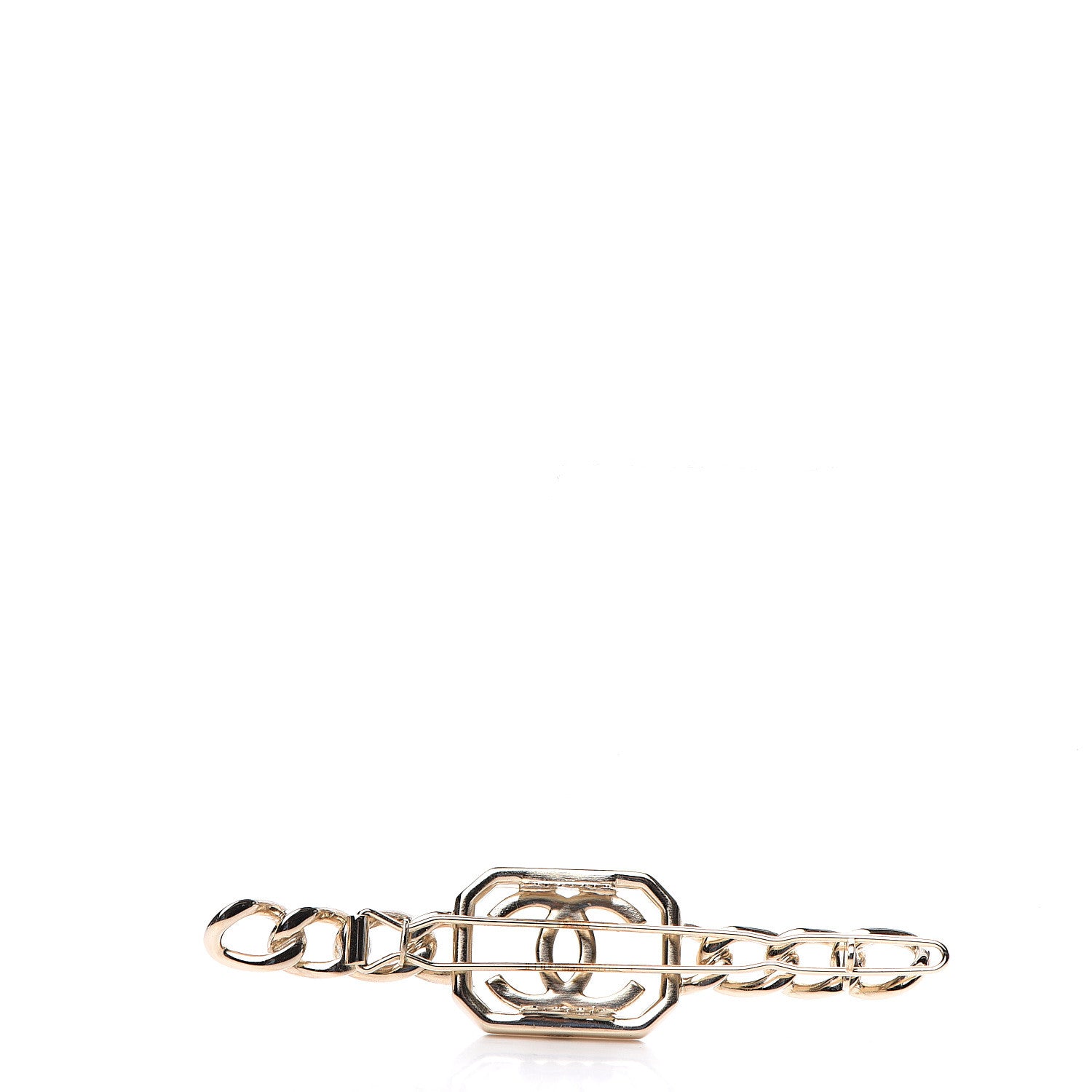 Chanel Crystal Chain CC Vendome Hair Clip Barrette Gold 2 of 4