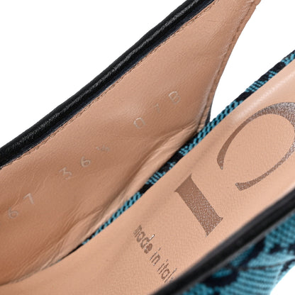 Gucci Monogram Multicolor Matelasse Nappa Double G 55mm Slingback Pumps 36.5 Light Blue 10 of 12