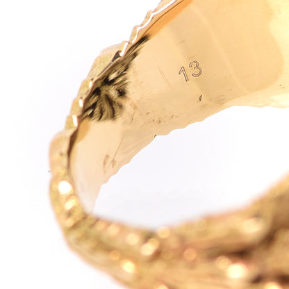 Gucci 18K Yellow Gold Diamond Ruby Le Marche des Merveilles Tiger Head Ring 53 6.5 4 of 6