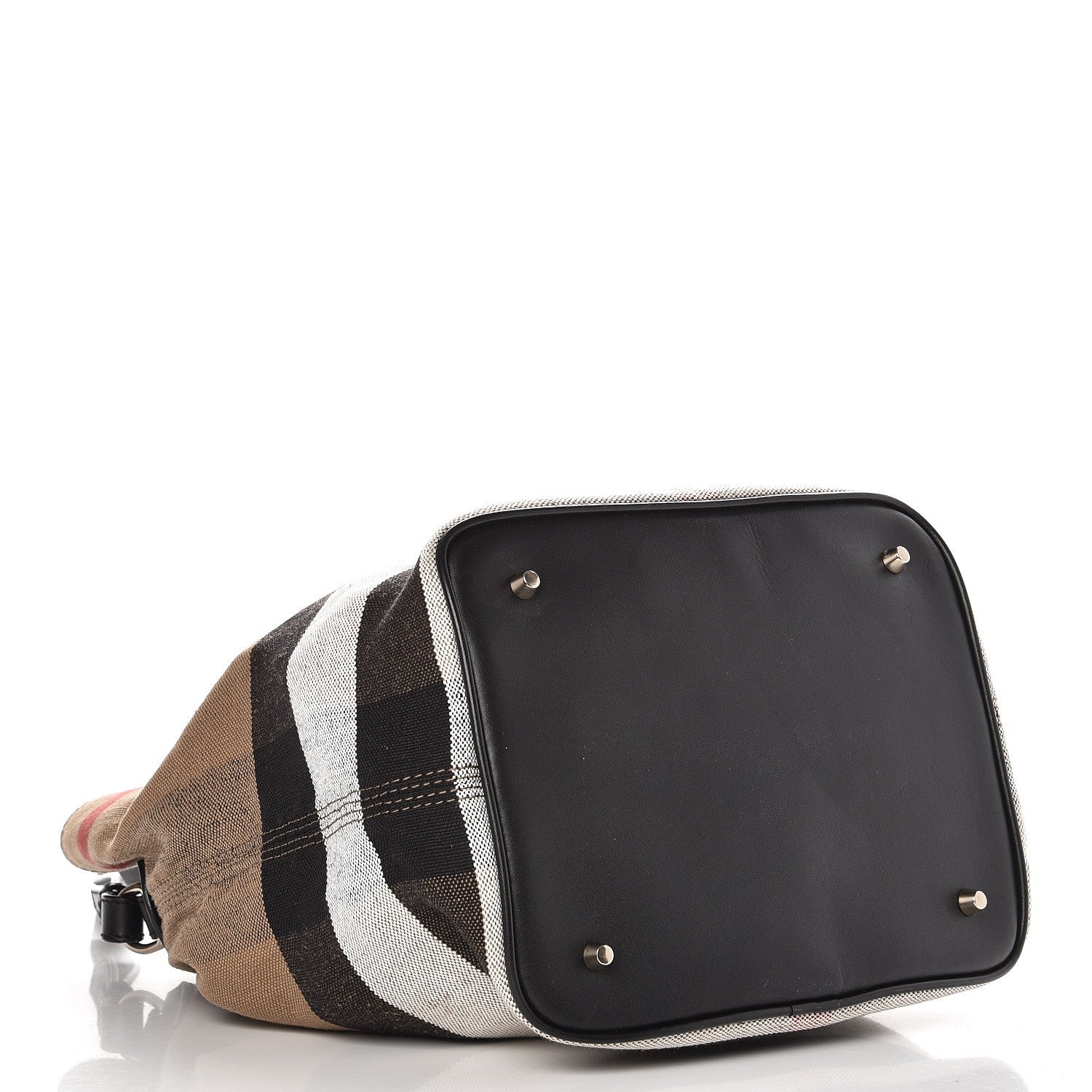 Burberry Canvas Mega Check Medium Ashby Hobo Black 4 of 7