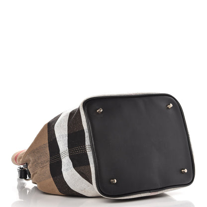 Burberry Canvas Mega Check Medium Ashby Hobo Black 4 of 7