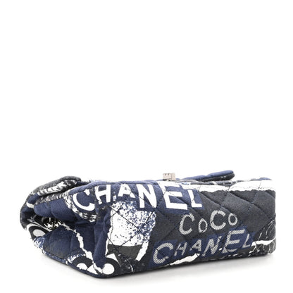 Chanel Jersey Quilted Graffiti Reissue Mini Flap Navy Blue 4 of 9