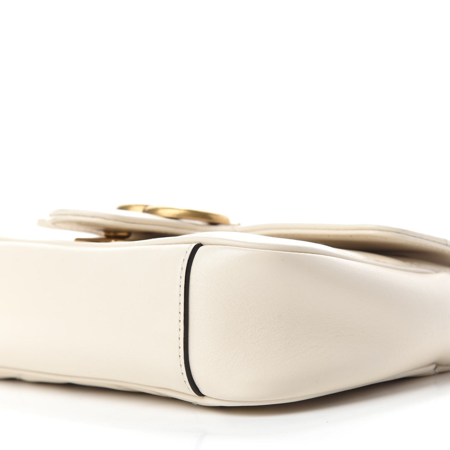 Calfskin Matelasse Mini GG Marmont Shoulder Bag White