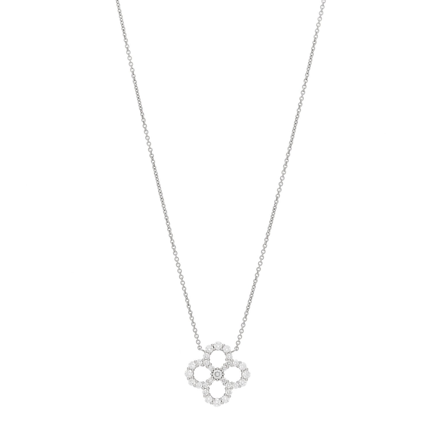 Harry Winston Platinum Diamond Loop Open Motif Pendant Necklace 1 of 5