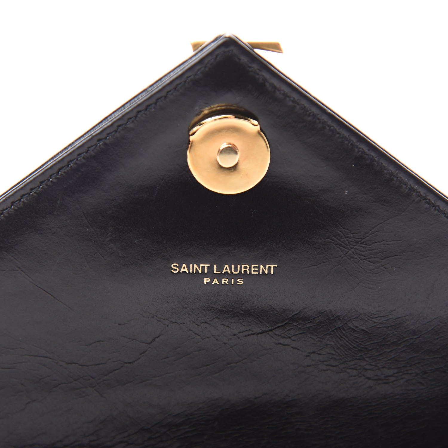 Saint Laurent Cracked Shiny Calfskin Matelasse Chevron Monogram Medium College Bag Black 9 of 11