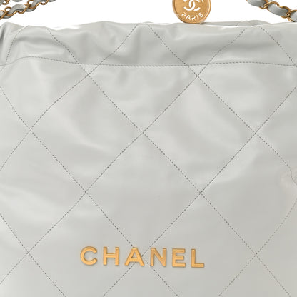 Chanel Shiny Calfskin Quilted Chanel 22 Light Blue 9 of 13