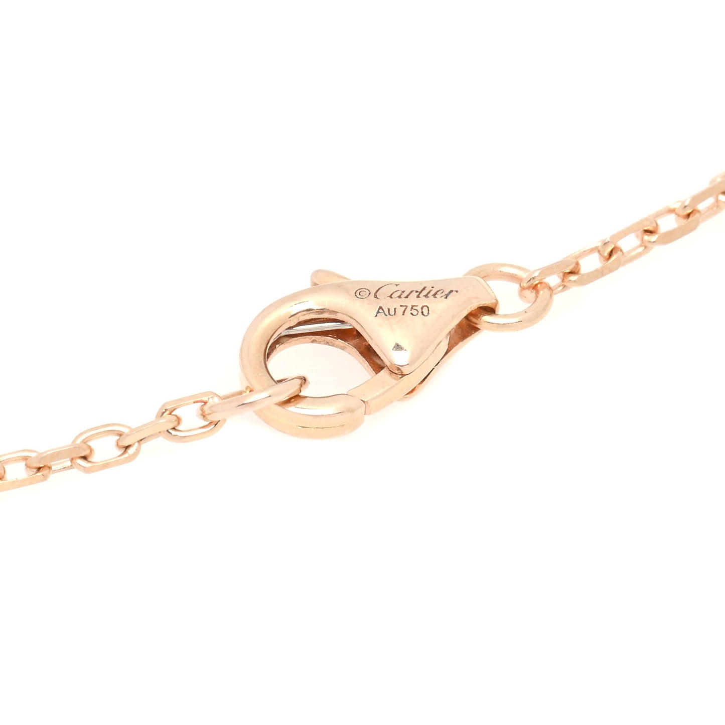 18K Pink Gold Diamond Interlocking LOVE Paved Necklace