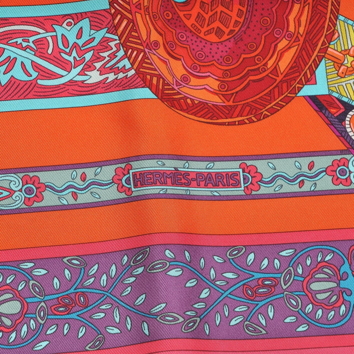 Silk Le Songe De La Licorne Scarf 90 Roes Indiene Capucine Violet
