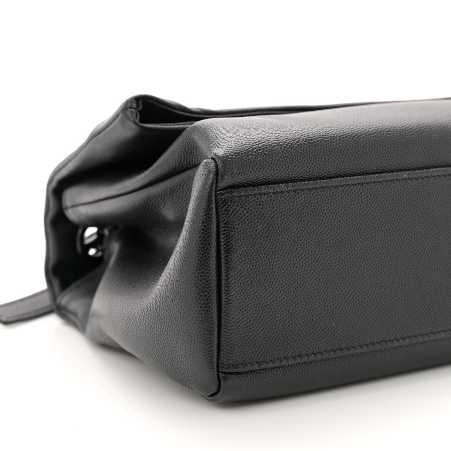 Saint Laurent Grain De Poudre Medium West Hollywood Monogram Fold-Over Black 9 of 10