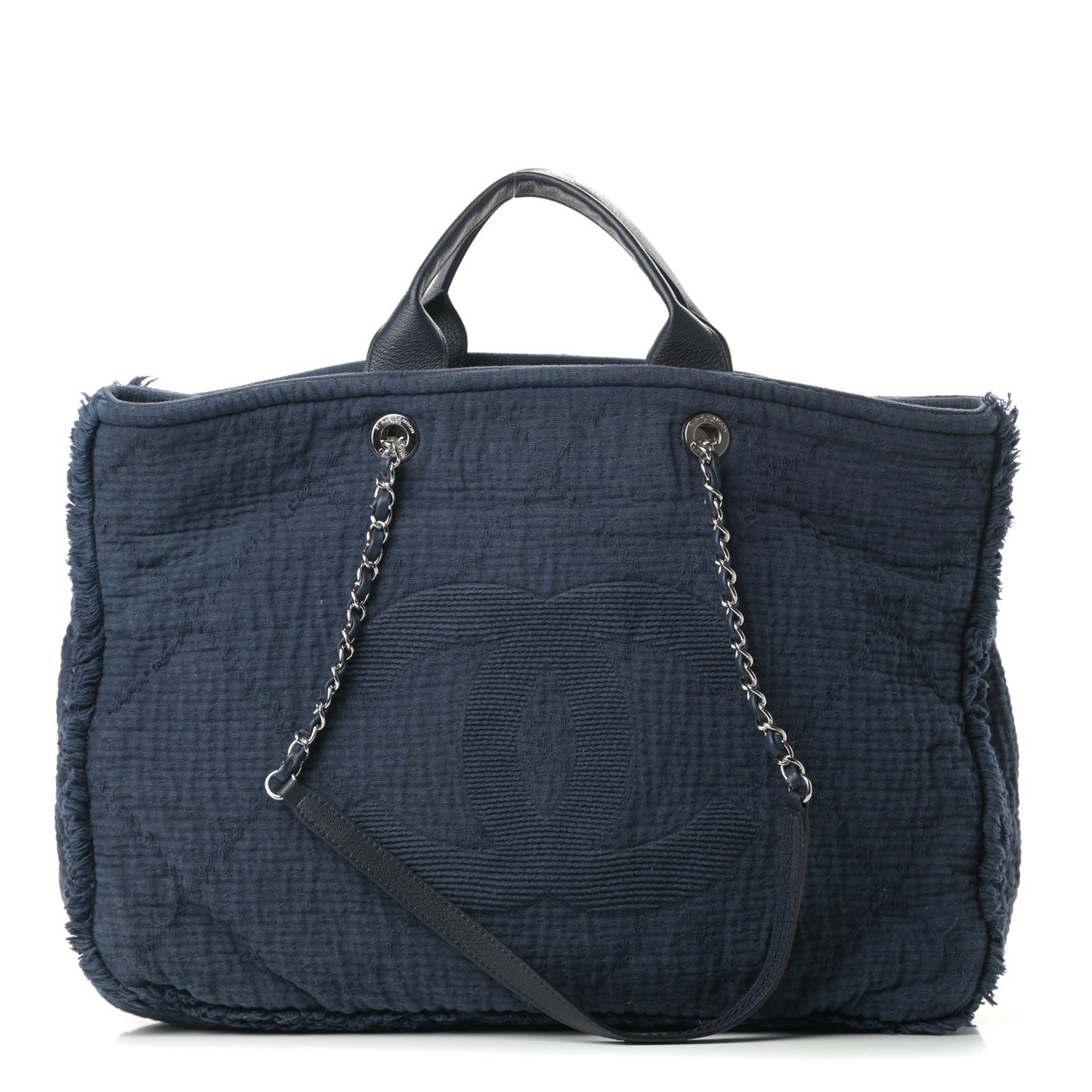 Canvas Extra Large Double Face Shopping Tote Navy
