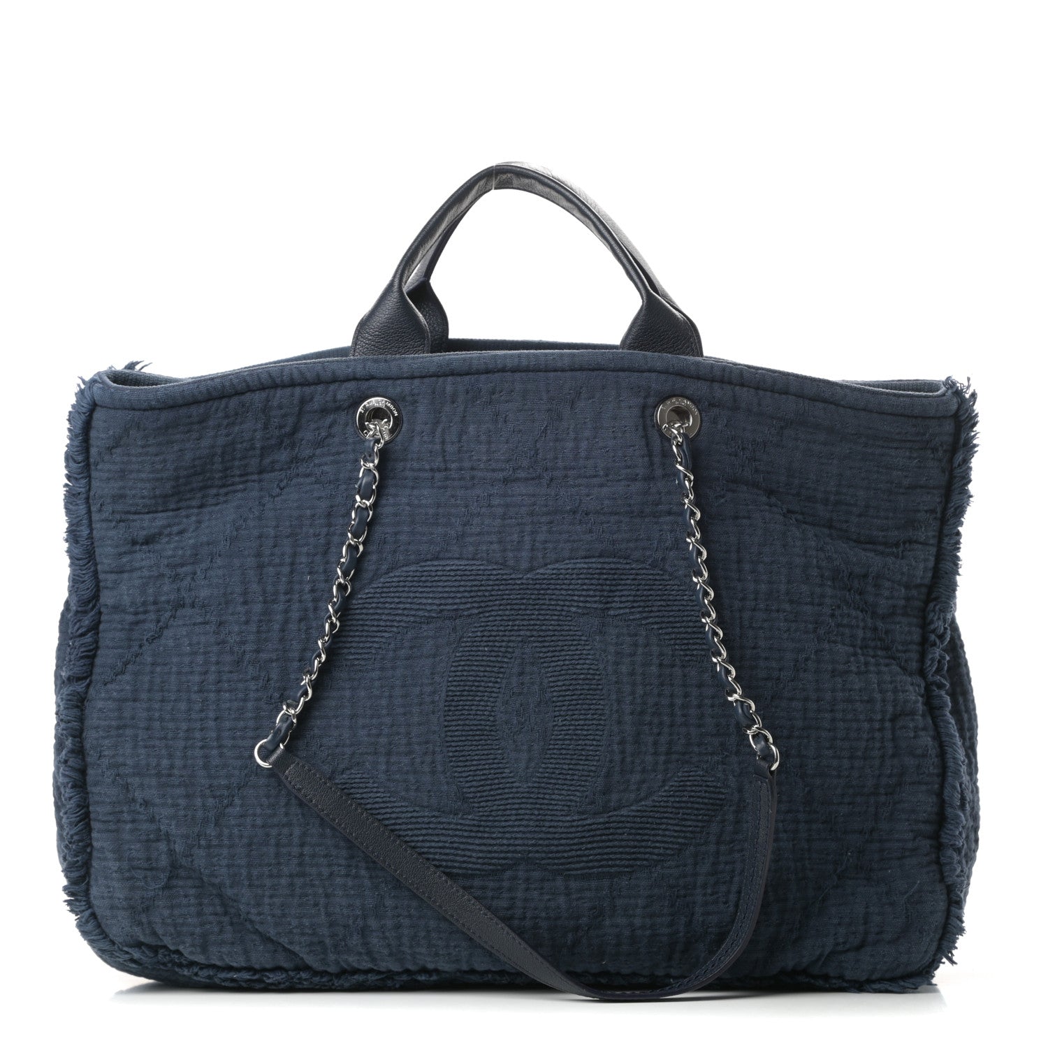 Chanel Canvas Extra Large Double Face Shopping Tote Navy 1 of 11