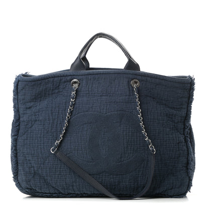 Chanel Canvas Extra Large Double Face Shopping Tote Navy 1 of 11