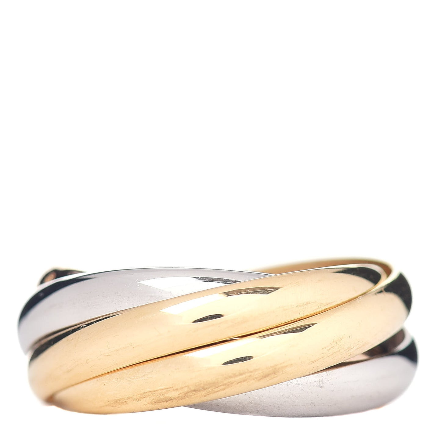 18K Pink Yellow White Gold Les Must De Trinity 5 Band Ring 51 5.75