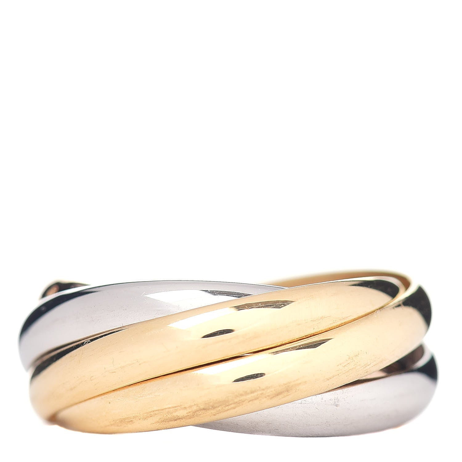 Cartier 18K Pink Yellow White Gold Les Must De Trinity 5 Band Ring 51 5.75 3 of 4