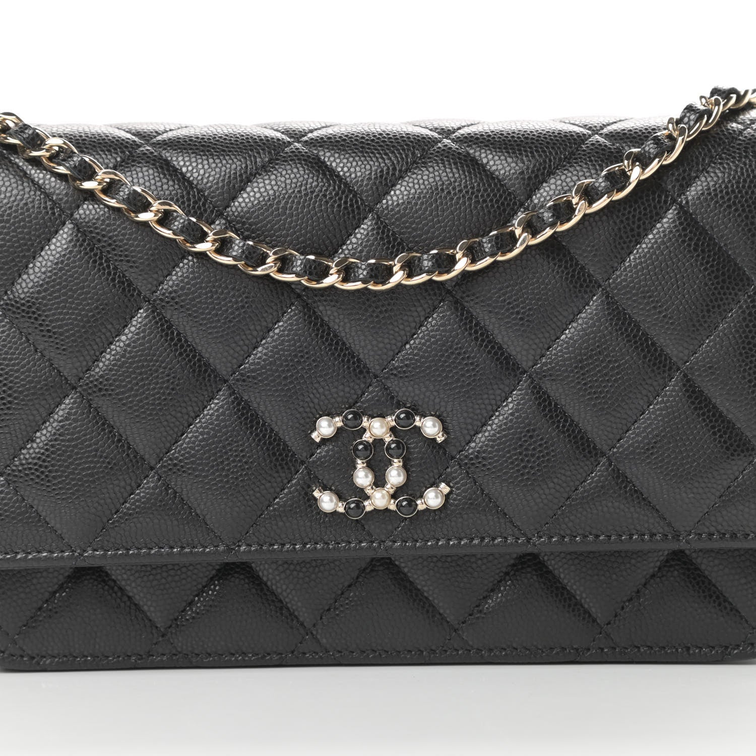 Chanel Caviar Quilted Coco Candy Wallet On Chain WOC Black 9 of 12