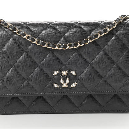 Chanel Caviar Quilted Coco Candy Wallet On Chain WOC Black 9 of 12