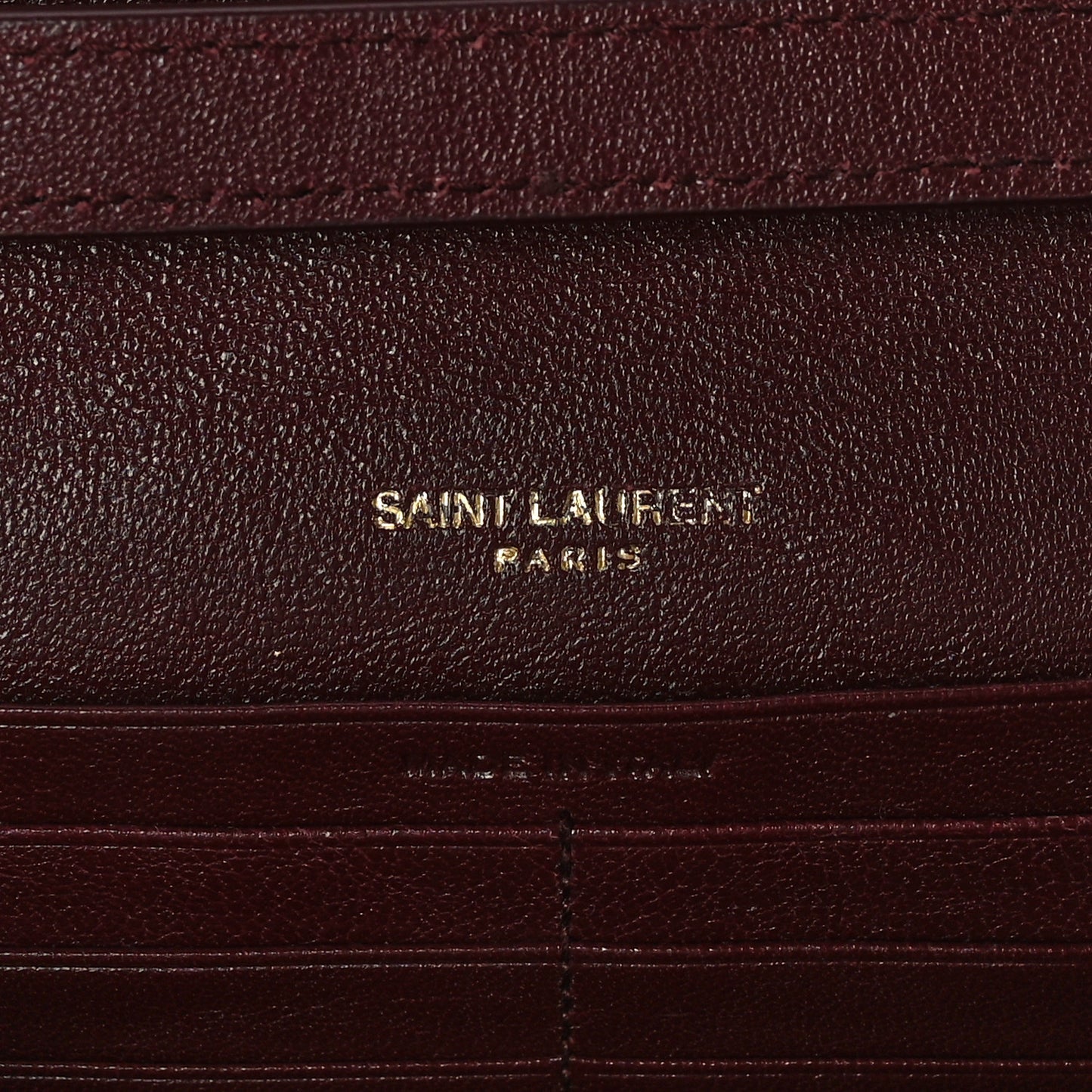 Lambskin Diamond Quilted Becky Chain Wallet in Burgundy