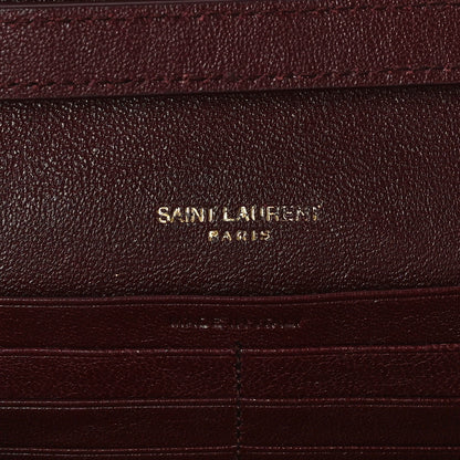 Saint Laurent Lambskin Diamond Quilted Becky Chain Wallet in Burgundy 5 of 9