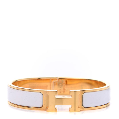 Hermes Enamel Narrow Clic Clac H Bracelet PM White 1 of 4