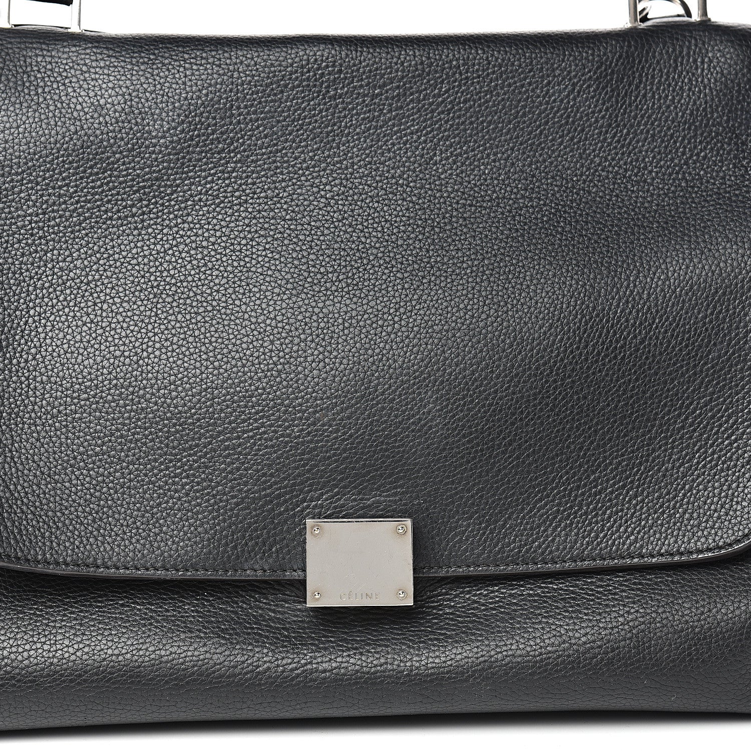 Celine Drummed Calfskin Suede Medium Trapeze Black 8 of 18