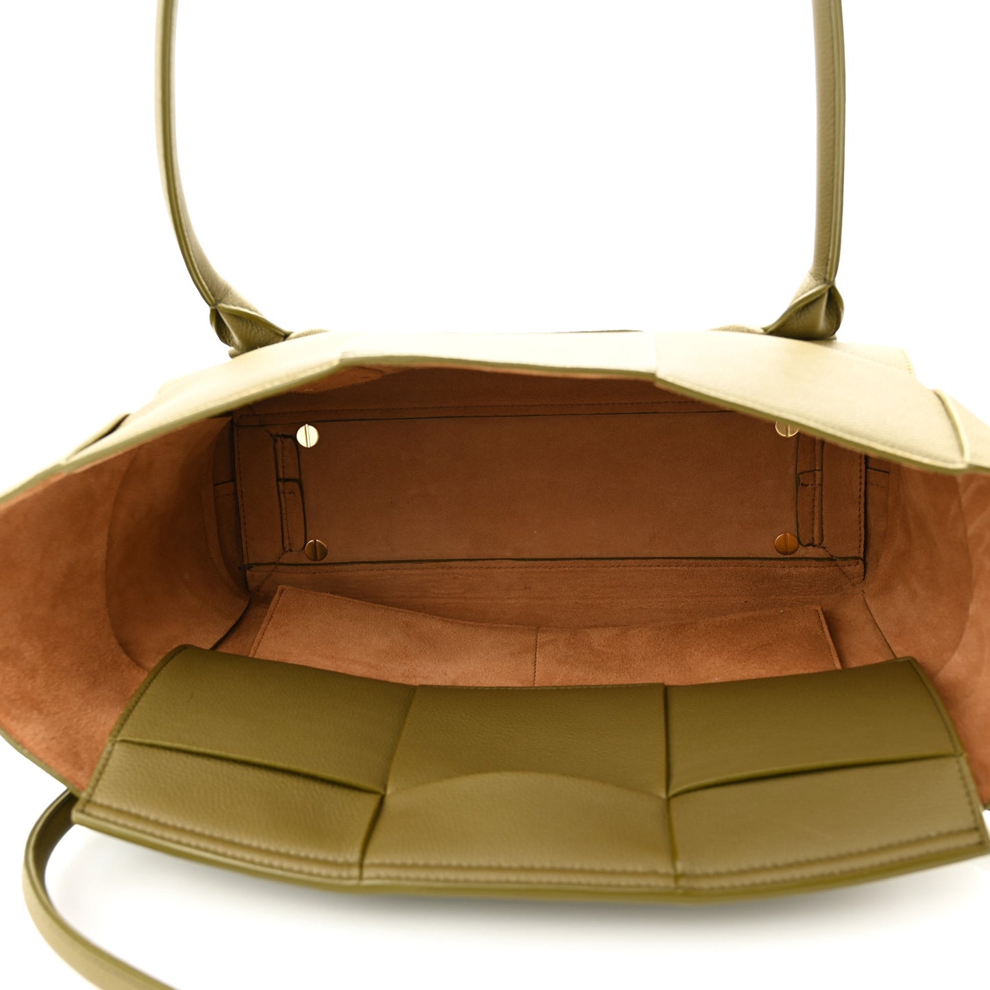 Grained Calfskin Maxi Intrecciato Arco 33 Green