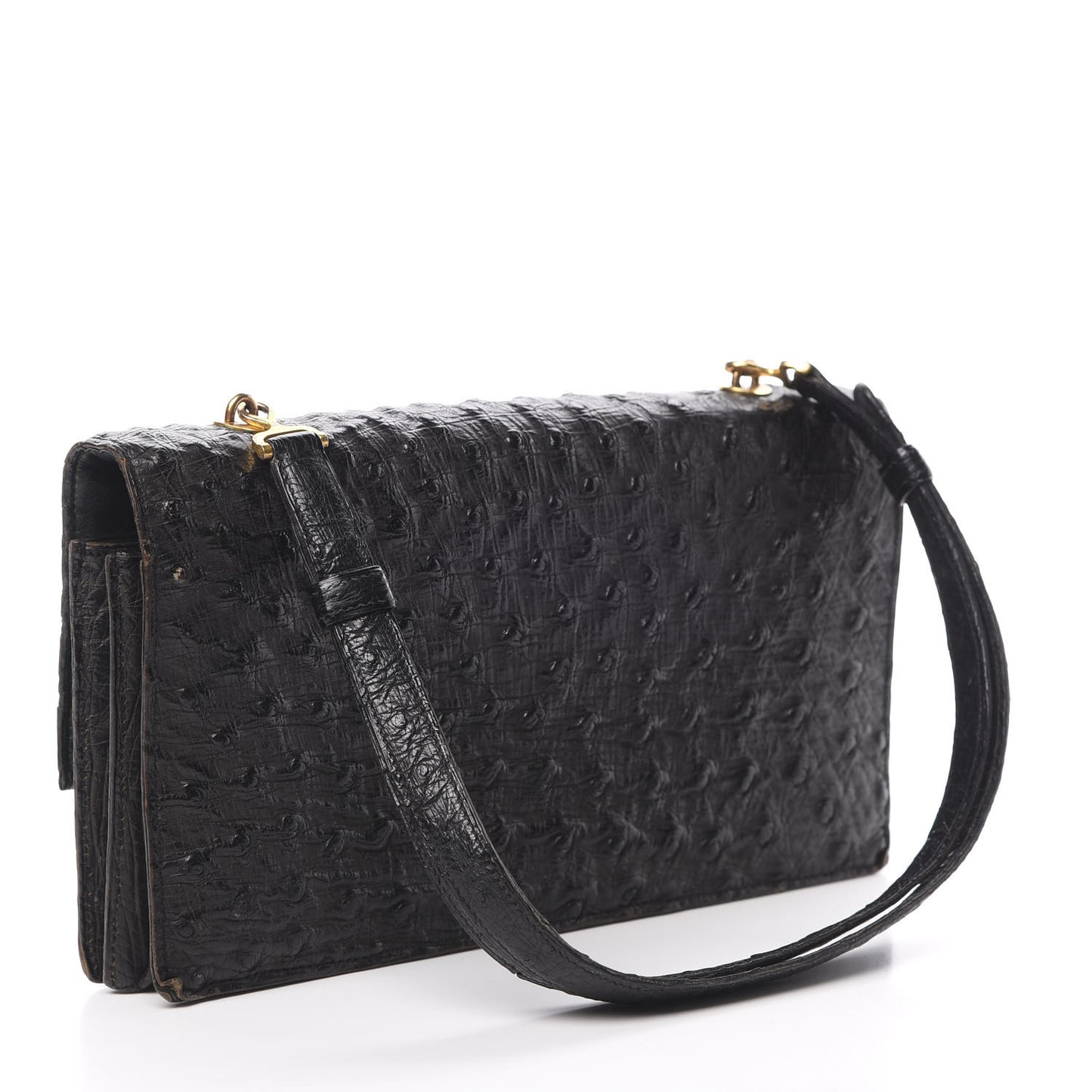 Ostrich Palonnier Bag Black