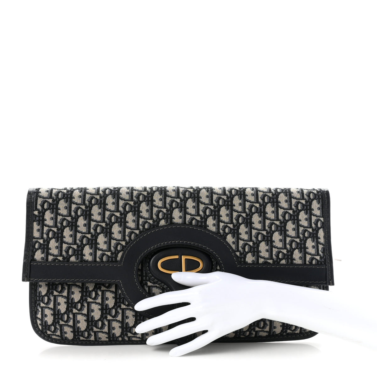 Oblique Fold Over Clutch Blue