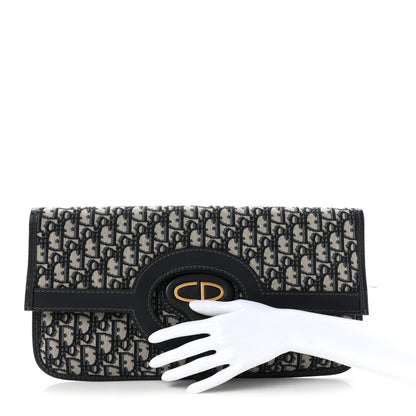 Christian Dior Oblique Fold Over Clutch Blue 2 of 10