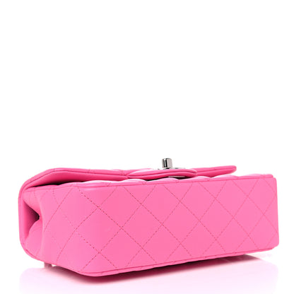 Chanel Lambskin Quilted Mini Rectangular Flap Neon Pink 4 of 10