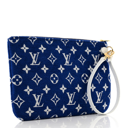 Louis Vuitton Jacquard Velvet Monogram LV Match Neverfull MM GM Pochette Blue 3 of 6