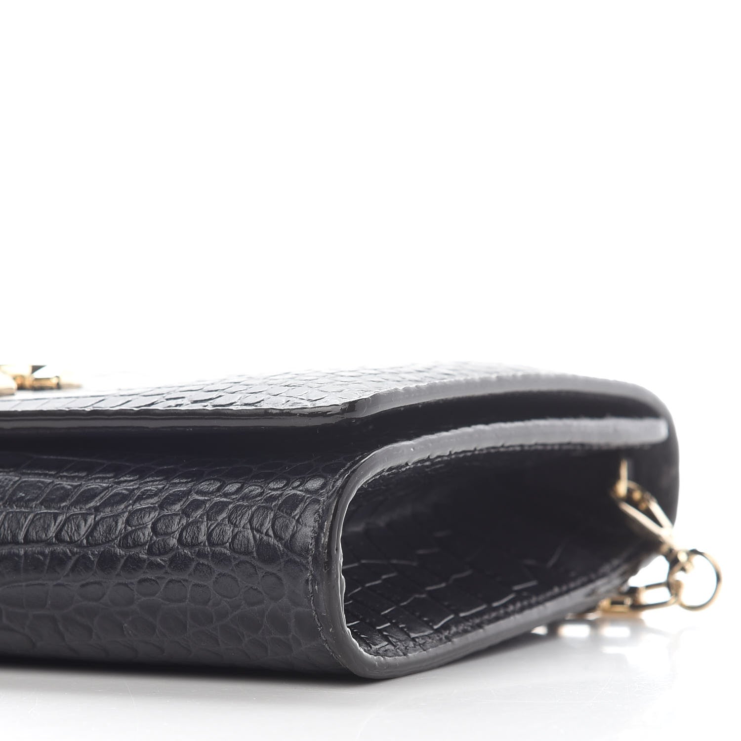 Jimmy Choo Calfskin Crocodile Embossed Varenne Chain Clutch Dusk 8 of 8