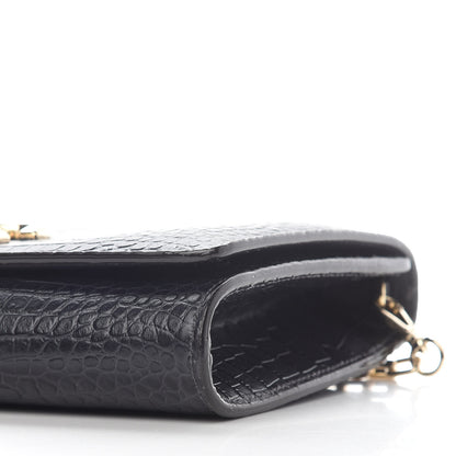 Jimmy Choo Calfskin Crocodile Embossed Varenne Chain Clutch Dusk 8 of 8