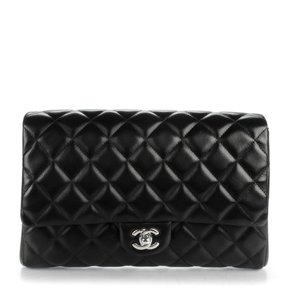 Chanel Lambskin Quilted Clutch With Chain Flap Black 1 of 7