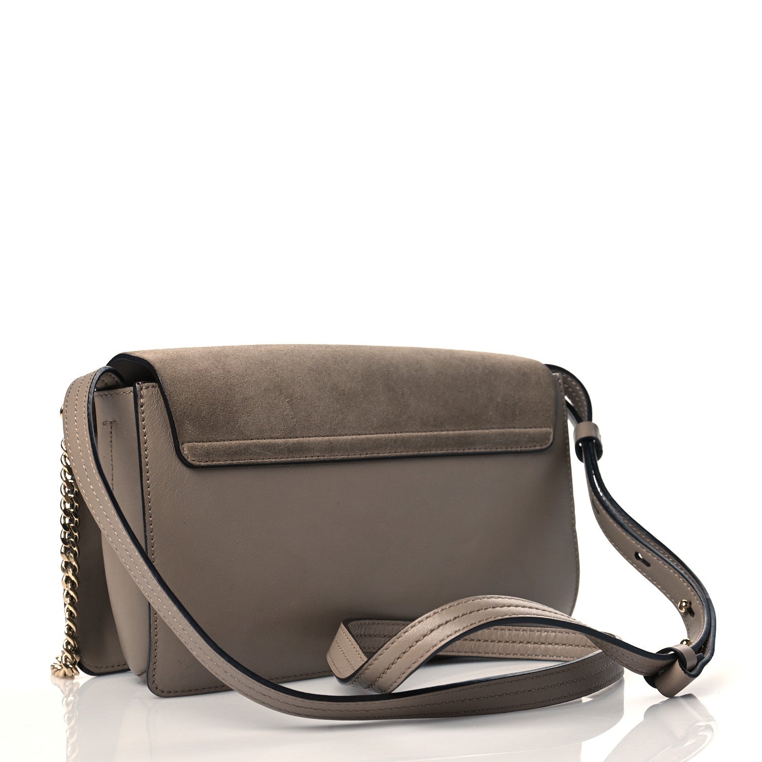 Chloe Suede Calfskin Small Faye Shoulder Bag Motty Grey 3 of 10