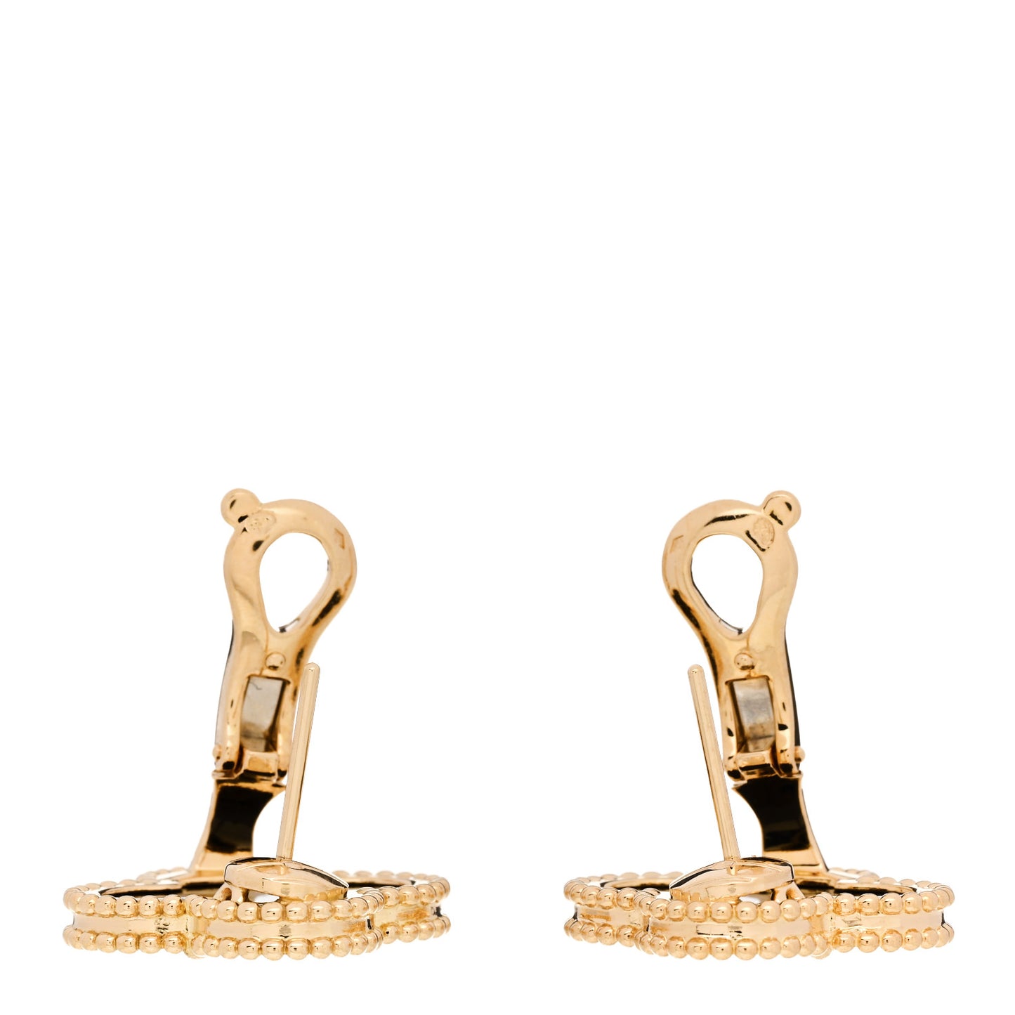 18K Yellow Gold Black Onyx Magic Alhambra Earrings