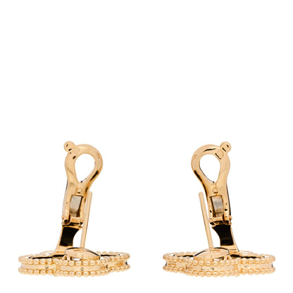 Van Cleef & Arpels 18K Yellow Gold Black Onyx Magic Alhambra Earrings 3 of 5