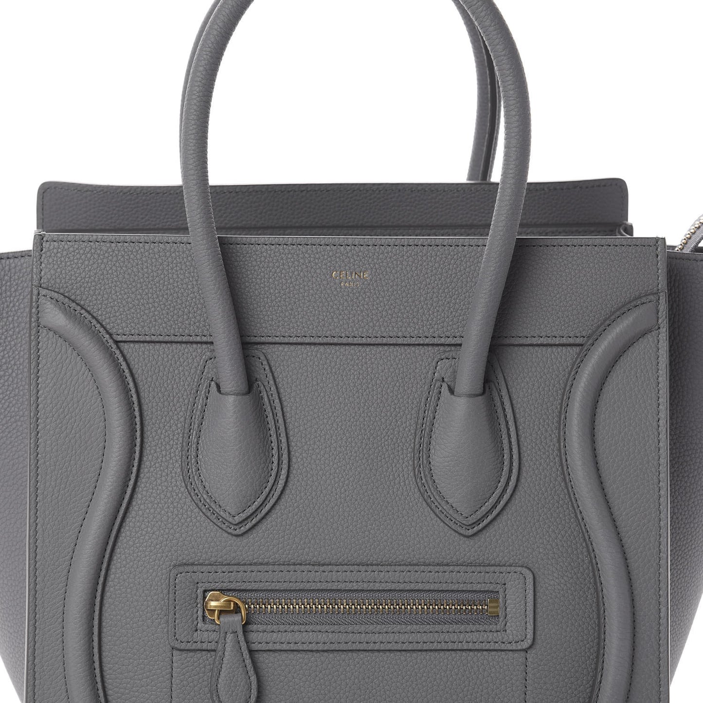 Baby Drummed Calfskin Micro Luggage Kohl