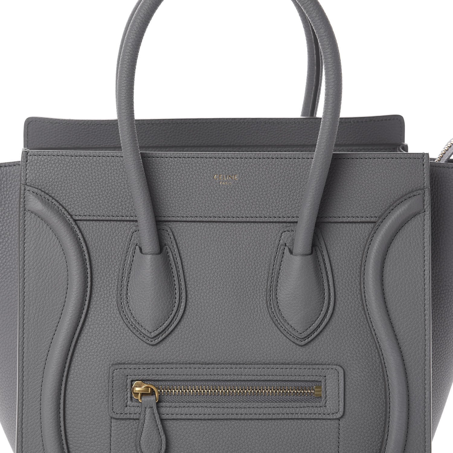 Celine Baby Drummed Calfskin Micro Luggage Kohl 8 of 8