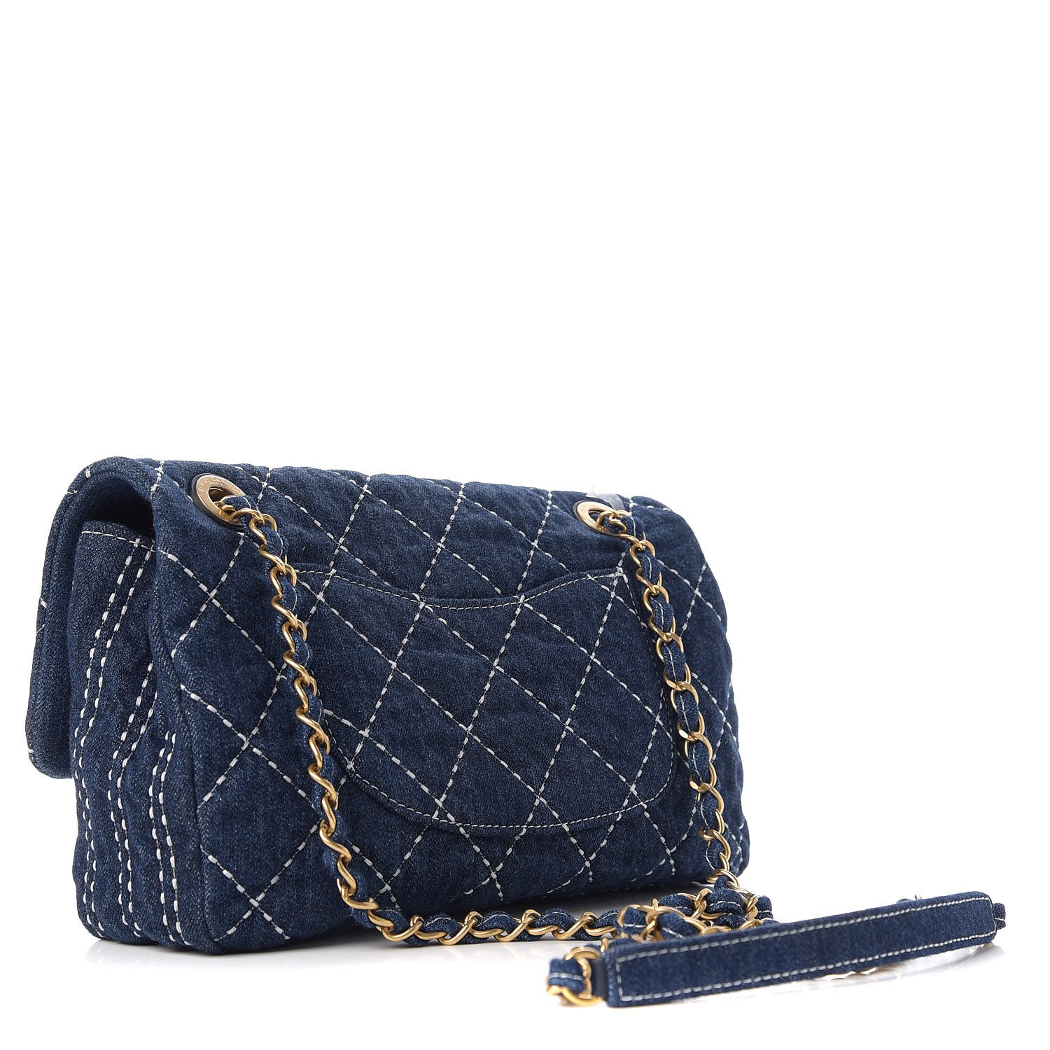 Chanel Denim Quilted Medium Denim Trip Single Flap Blue 5 of 12