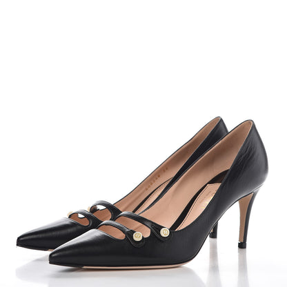 Gucci Malaga Kid Aneta Double Strap Mid Heel Pumps 36 Black 3 of 9