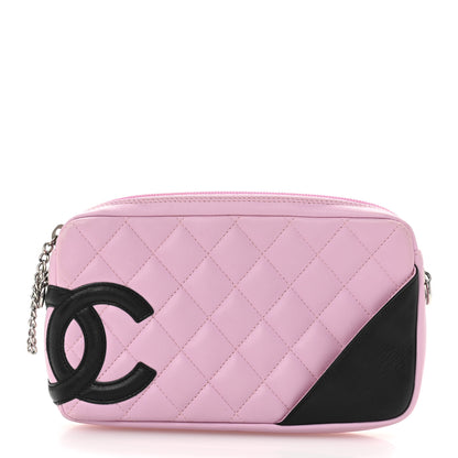 Chanel Calfskin Quilted Cambon Pochette Pink Black 1 of 9