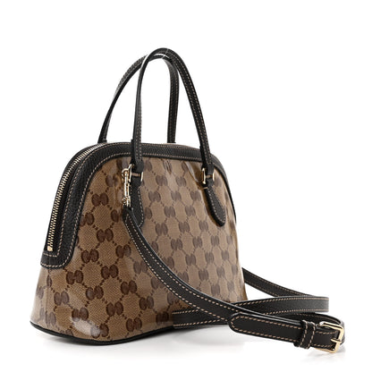 Gucci Crystal Monogram Dollar Calfskin Mini Dome Bag Beige Ebony Testa di Moro 3 of 11