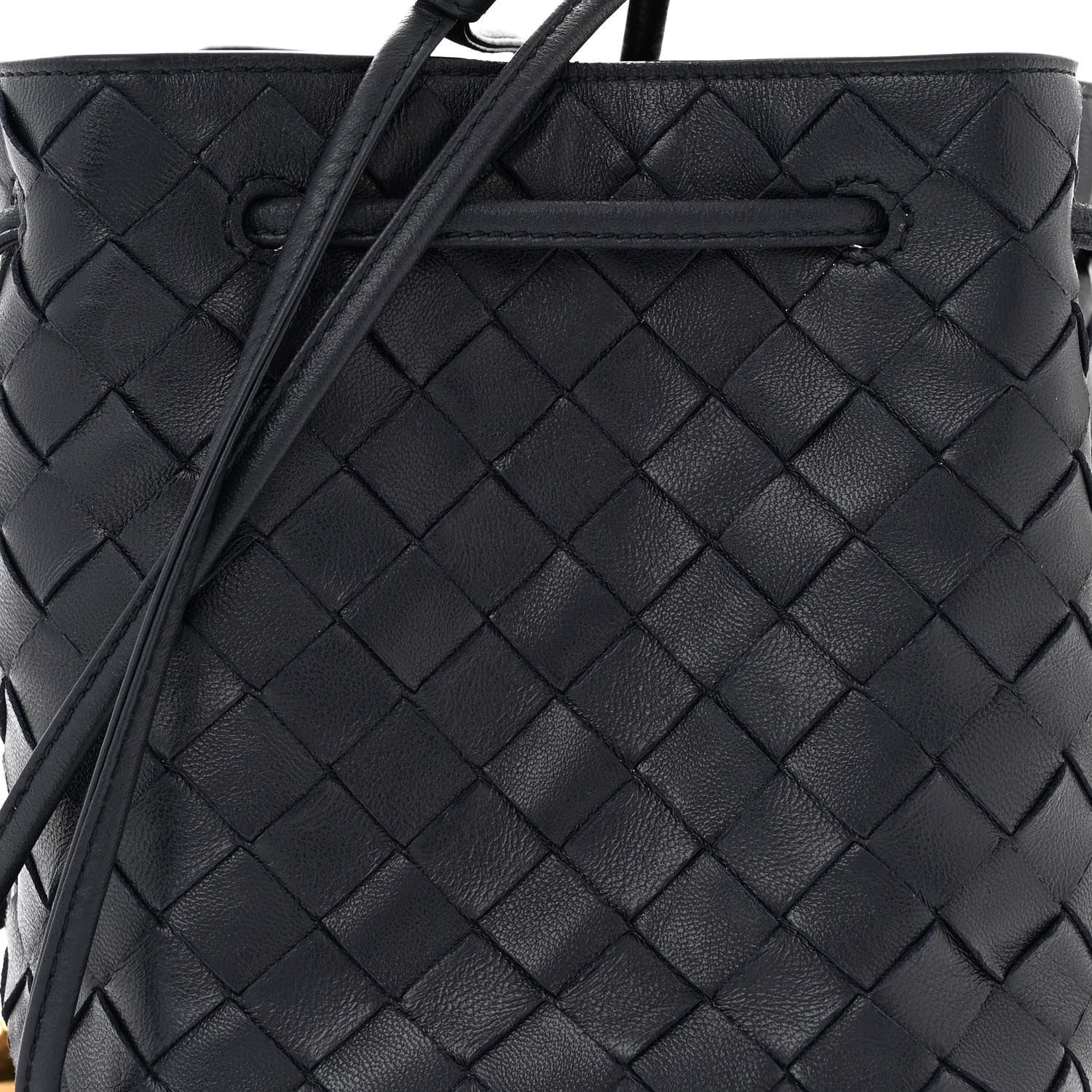 Bottega Veneta Nappa Intrecciato Small Drawstring Bucket Bag Navy 7 of 9