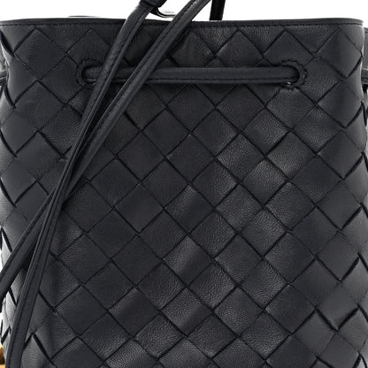 Bottega Veneta Nappa Intrecciato Small Drawstring Bucket Bag Navy 7 of 9